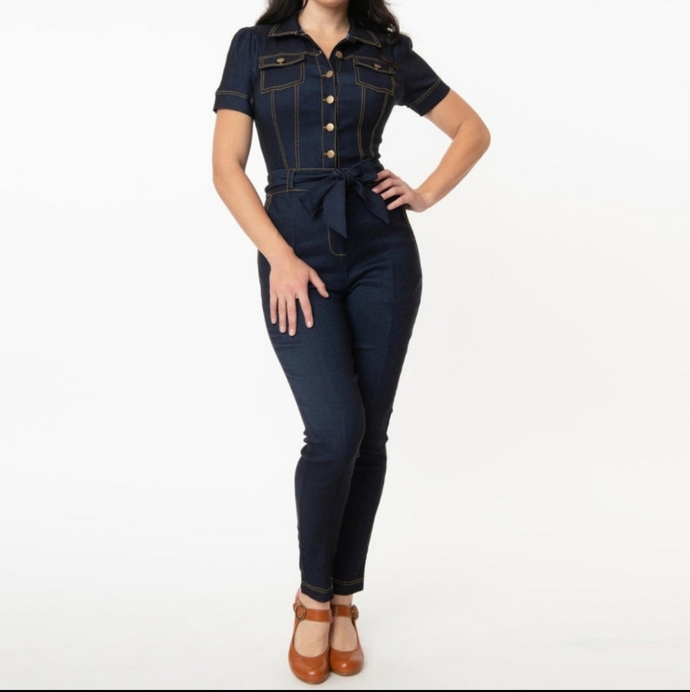 Unique Vintage Pinup Romper Jumpsuit, Large